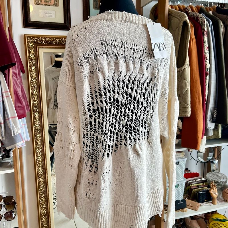 Suéter Tricot Destroyed | Zara Nunca Usado 102982836 | enjoei