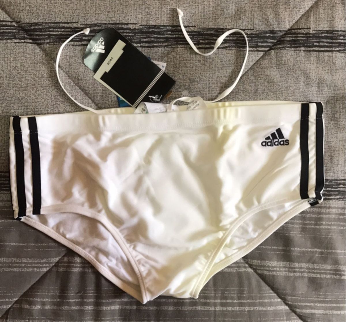 sunga de praia adidas branca