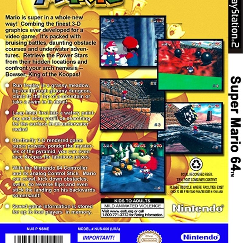 SUPER MARIO 64 4K TRADUZIDO EM PORTUGUÊS - PS2 JOGO PLAYSTATION 2 GAME -  DORITOS - A086 - Escorrega o Preço