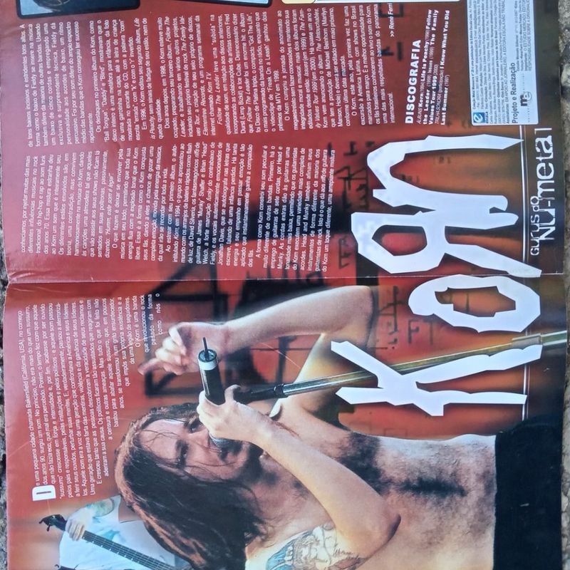 Super Poster Rock Korn Vintage Anos 2000 Raríssimo Coleção Metal