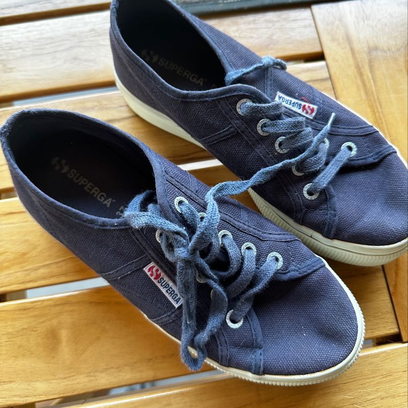 Superga Azul Marinho Plataforma T nis Feminino Superga Usado