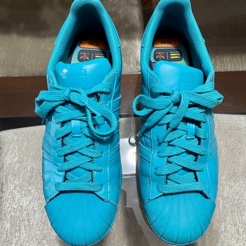 Adidas original online superstar cyan