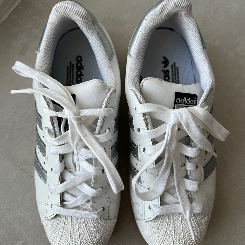 adidas gazelle silver green womens Tnis Adidas Superstar Branco/Prata  NewSkull