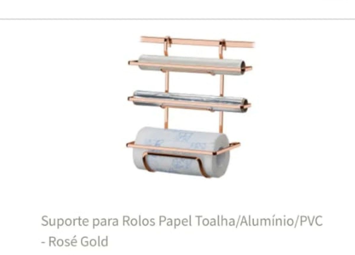 Suporte para Rolos de Papel/alumínio/pvc - Rose Gold | Móvel de Cozinha ...