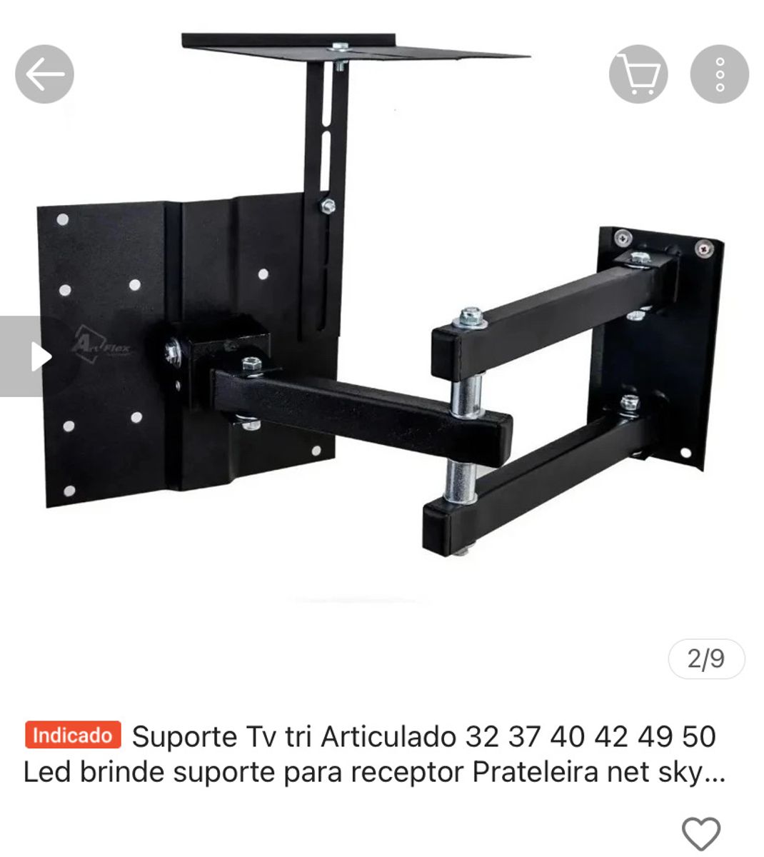 Suporte para Tv Tri Articulado com Suporte para Receptor Prateleira ...