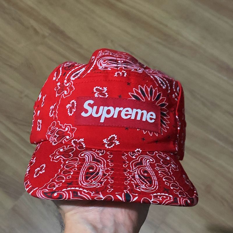 Supreme Bandana Camp Cap Red