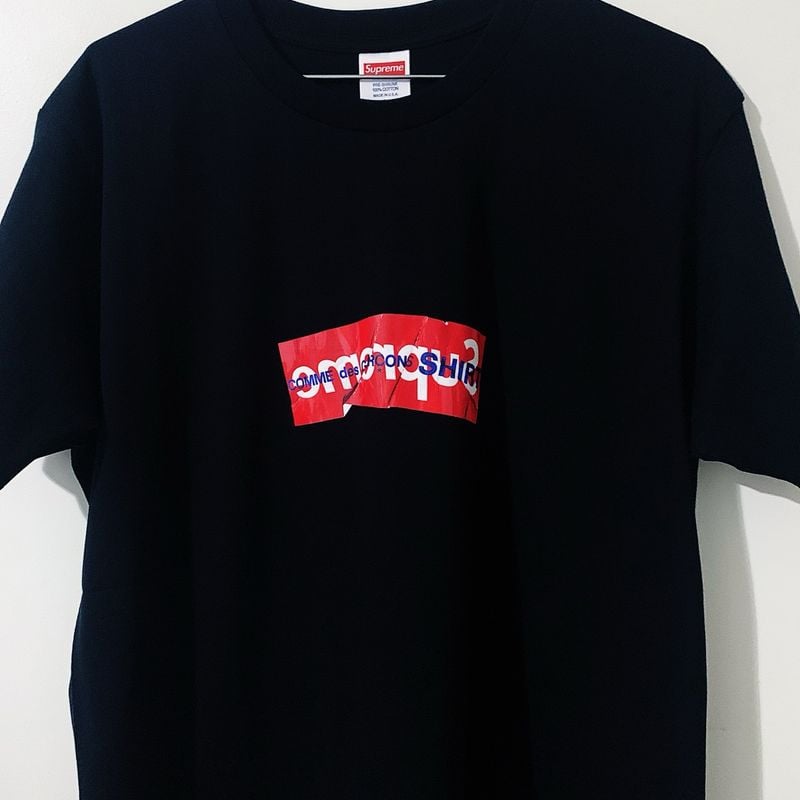 Supreme Comme Des Garcons Shirt Box Logo Tee Black | Camiseta Masculina  Supreme Nunca Usado 98619412 | enjoei