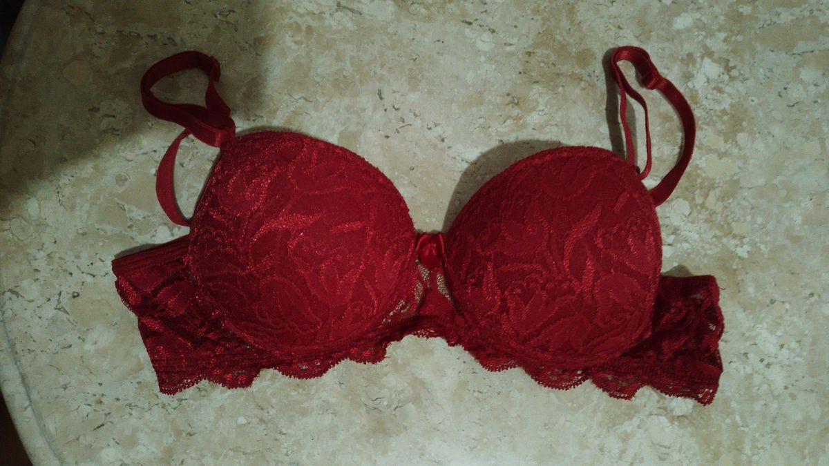 Dark red Lace Push Up Bra