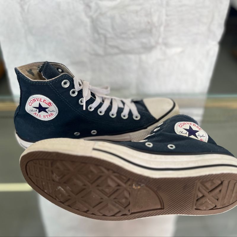 All star cano medio best sale azul marinho