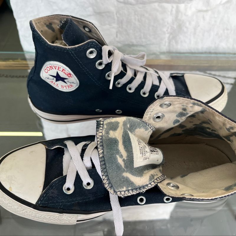 All star cano alto best sale azul marinho