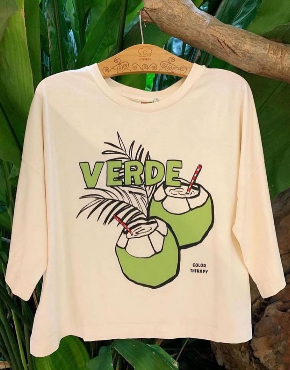 T-shirt Box Coco Verde Farm Camiseta Feminina Farm Usado 71870353 enjoei