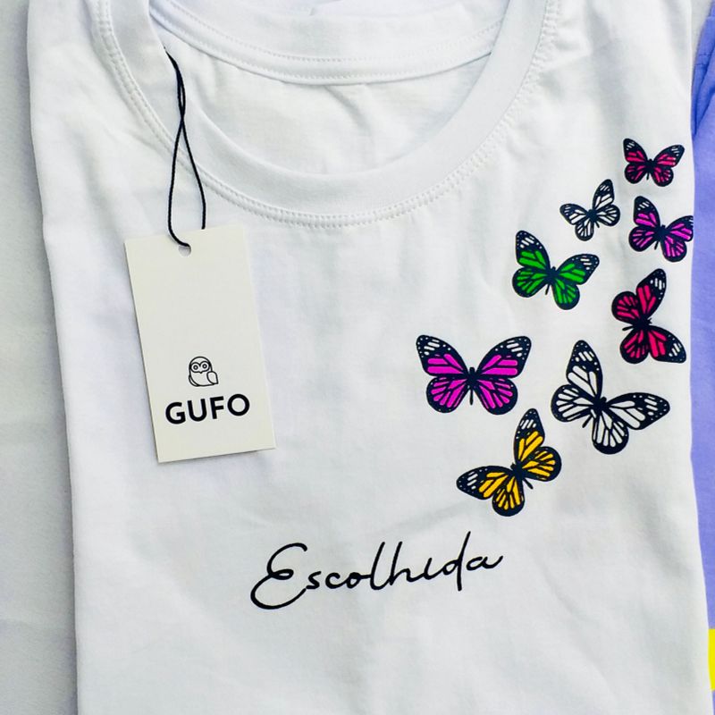 T-Shirt Branca Borboleta Evangélica, Camiseta Feminina Use-Criativa Nunca  Usado 70594402