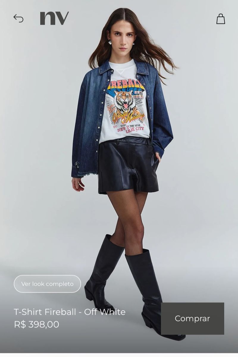 トップス Fireball T-Shirt Fireball - Off White | Nv Nunca Usado 129277572 | enjoei