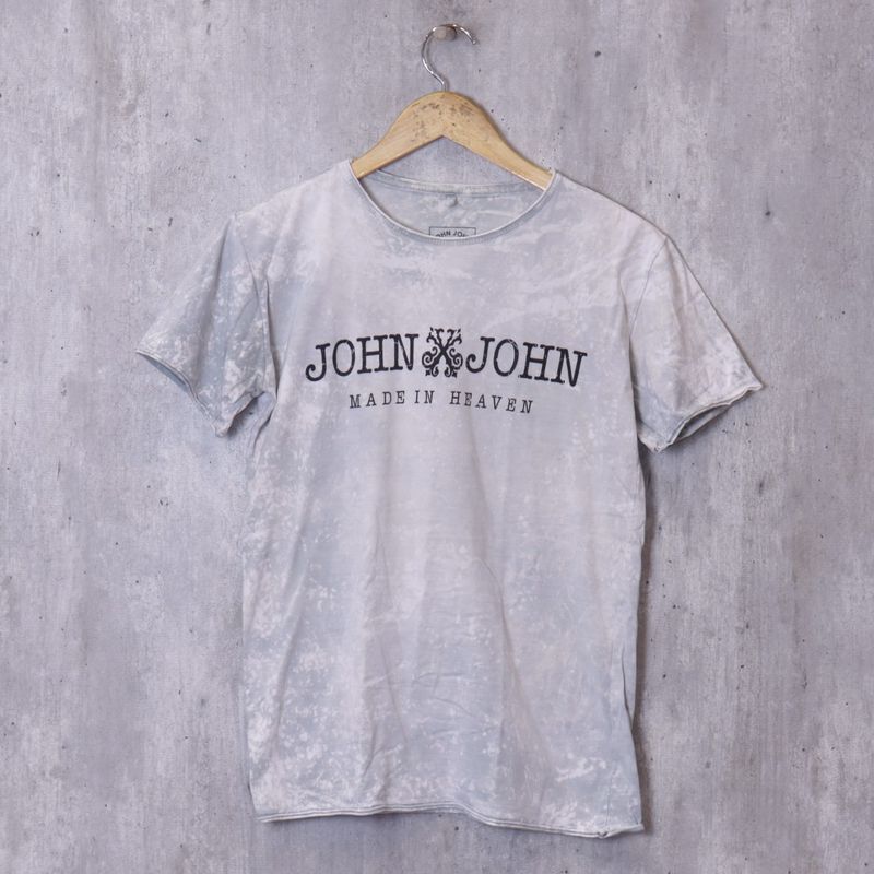 T-Shirt Cinza Lettering John John, Camiseta Feminina John John Usado  92633246