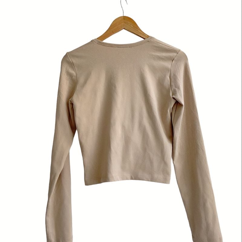 Blusa cropped nudo online zara