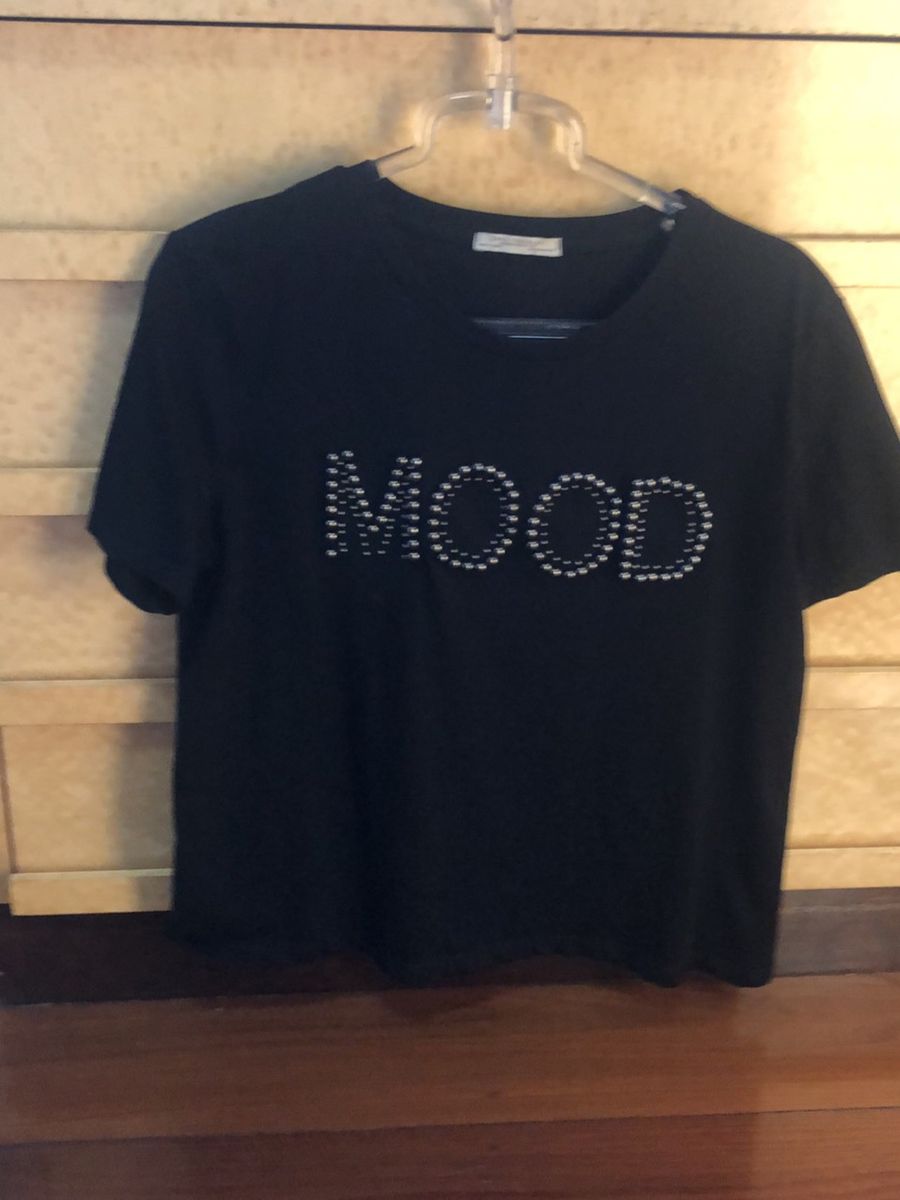 t-shirt em malha preta - blusas zara