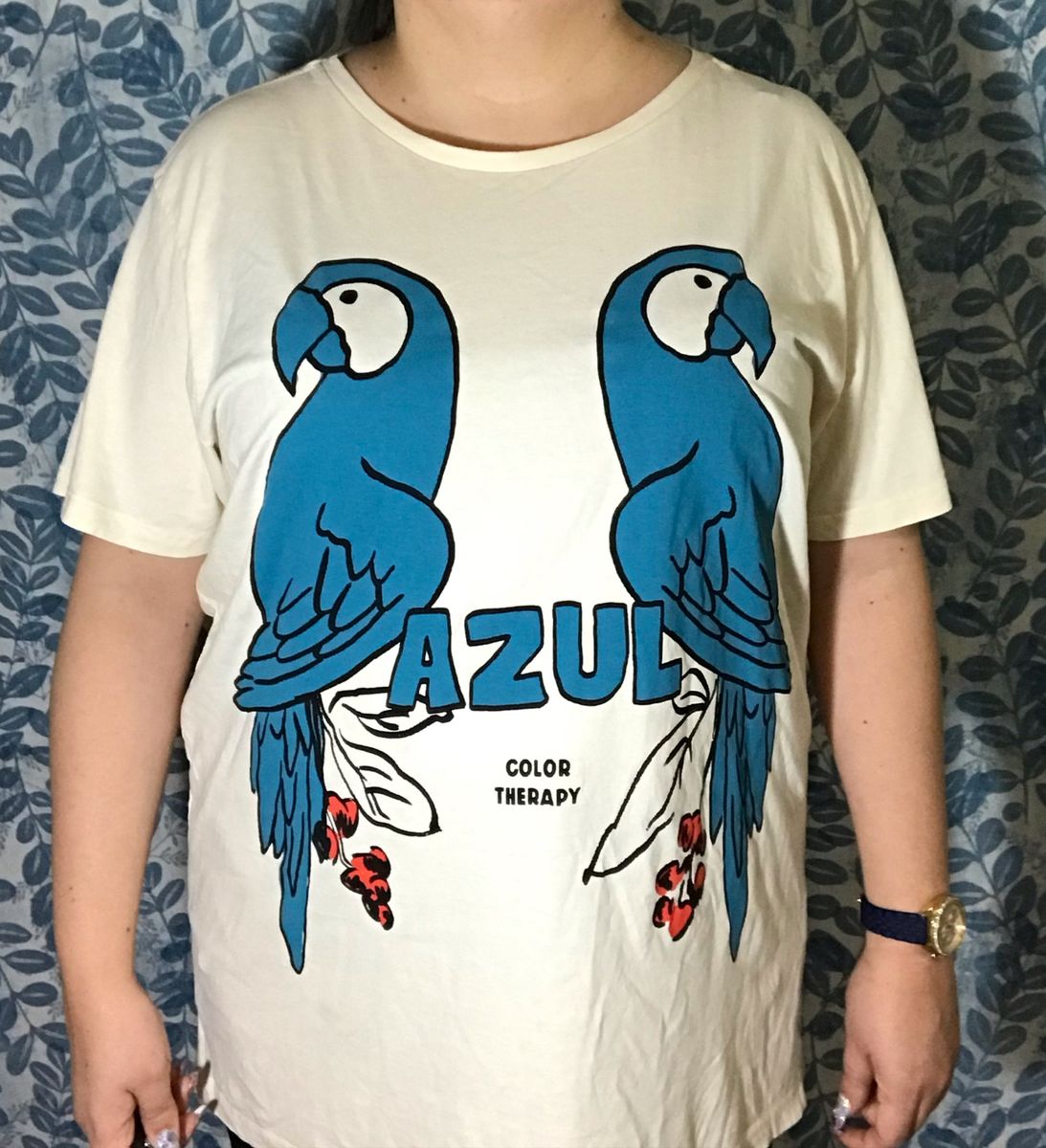 T-Shirt de Mulher PUNCH Oversized Cropped Moira Azul (XL)