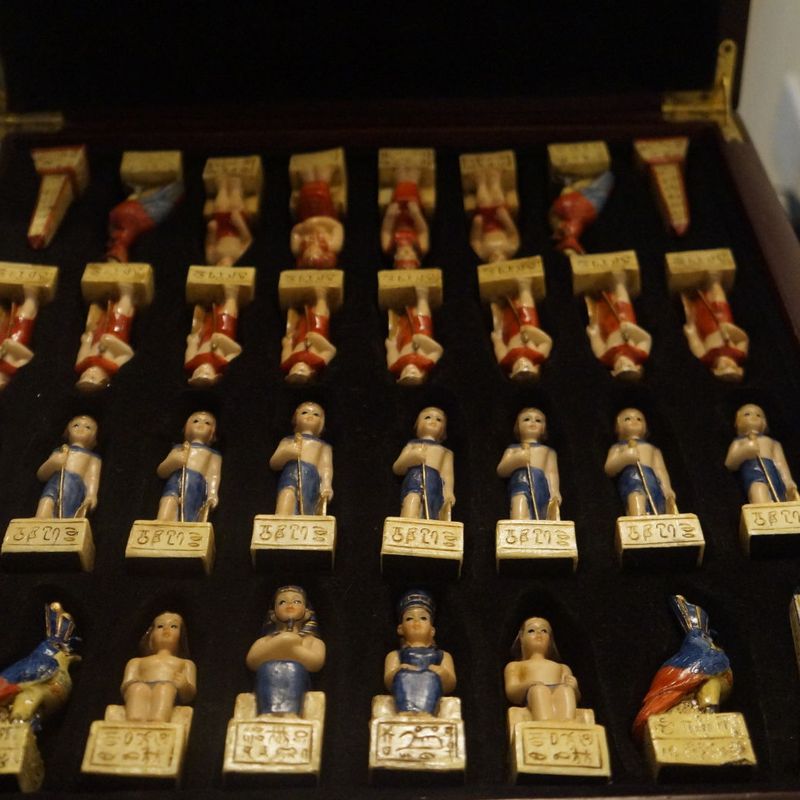 Tabuleiro de Xadrez de Luxo Egípcio, Jogo de Tabuleiro Louco Egípcio Nunca  Usado 50174744