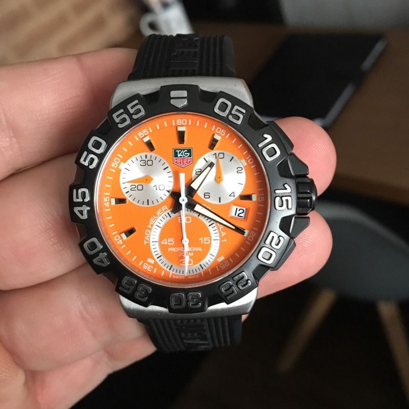 Tag Heuer F1 Fundo Laranja Muito Novo Rel gio Masculino Tag Heuer Usado 35738226 enjoei