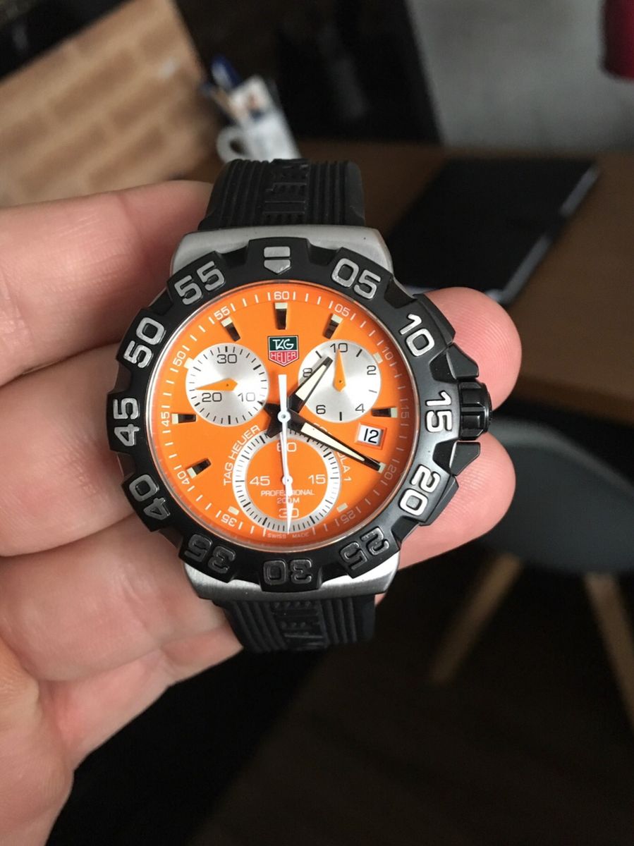 Tag Heuer F1 Fundo Laranja Muito Novo Rel gio Masculino Tag Heuer Usado 35738226 enjoei