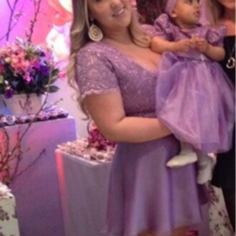 Vestido Princesa Mãe e Filha Lilas