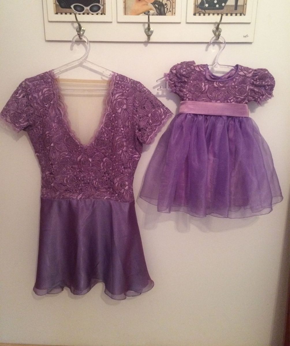 Vestido Princesa Mãe e Filha Lilas