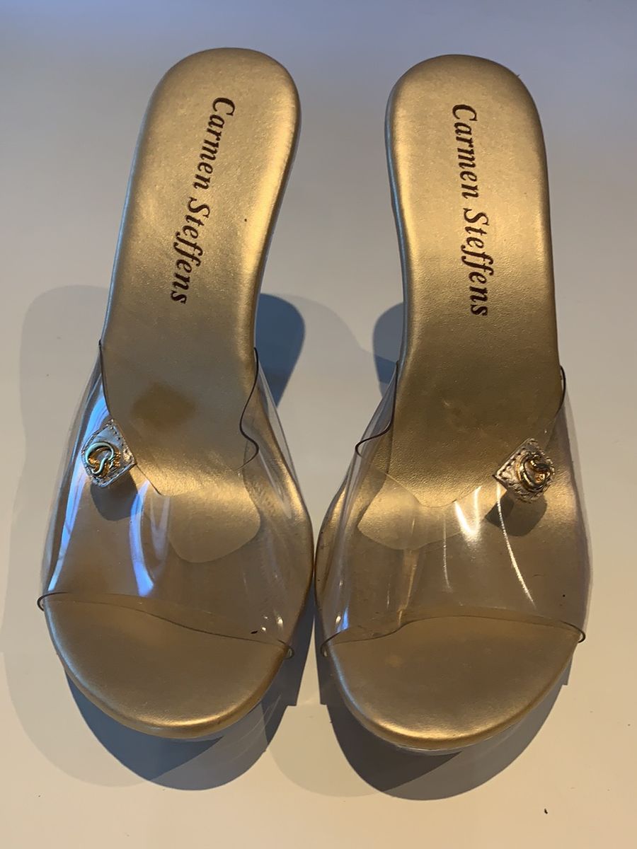 tamanco transparente carmen steffens