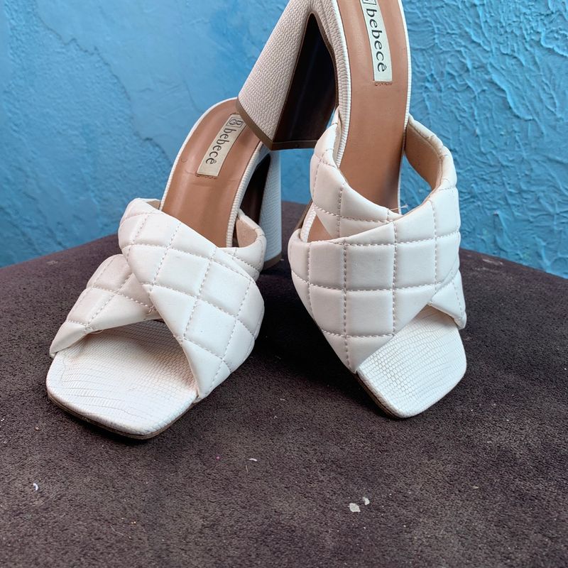 Tamanco Bebece Branco Sapato Feminino Bebece Nunca Usado