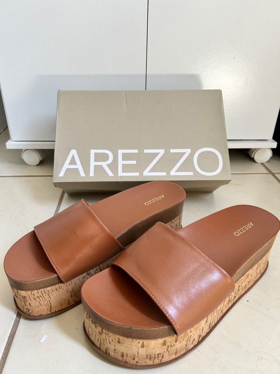 Tamanco Plataforma Arezzo Sand lia Feminina Arezzo Usado