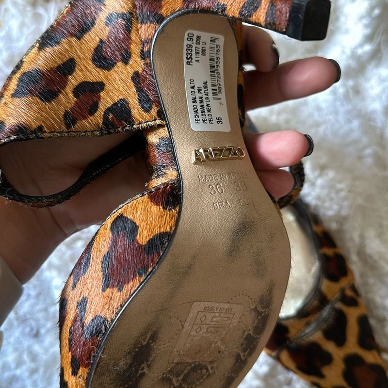 Salto Alto Sapato Oncinha Arezzo Oncinha Scarpin OnÃ§a Arezzo