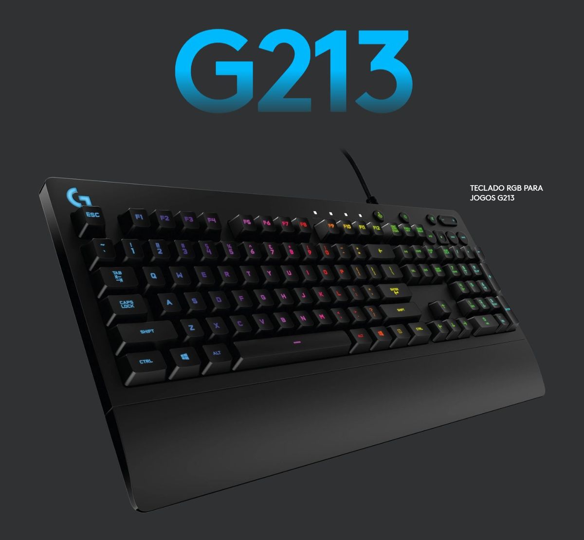 Teclado gamer logitech g213 prodigy rgb jogo de computador logitech