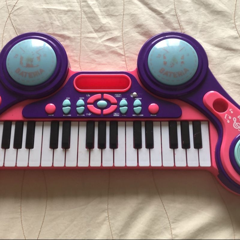 Teclado Infantil Rosa Piano de Brinquedo Vários Sons -Center - My