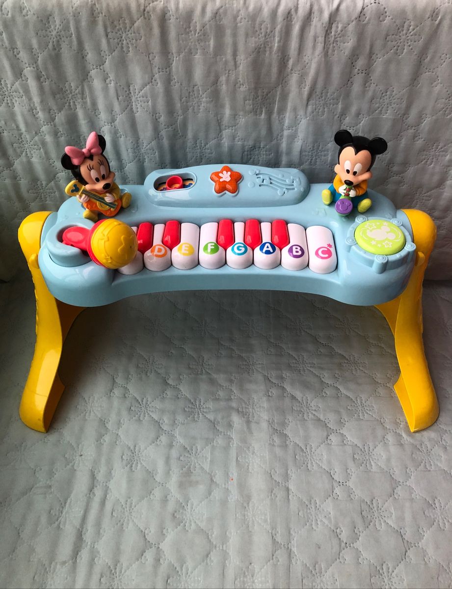 Teclado Infantil Mickey Disney 13 Teclas - Bebe Brinquedo