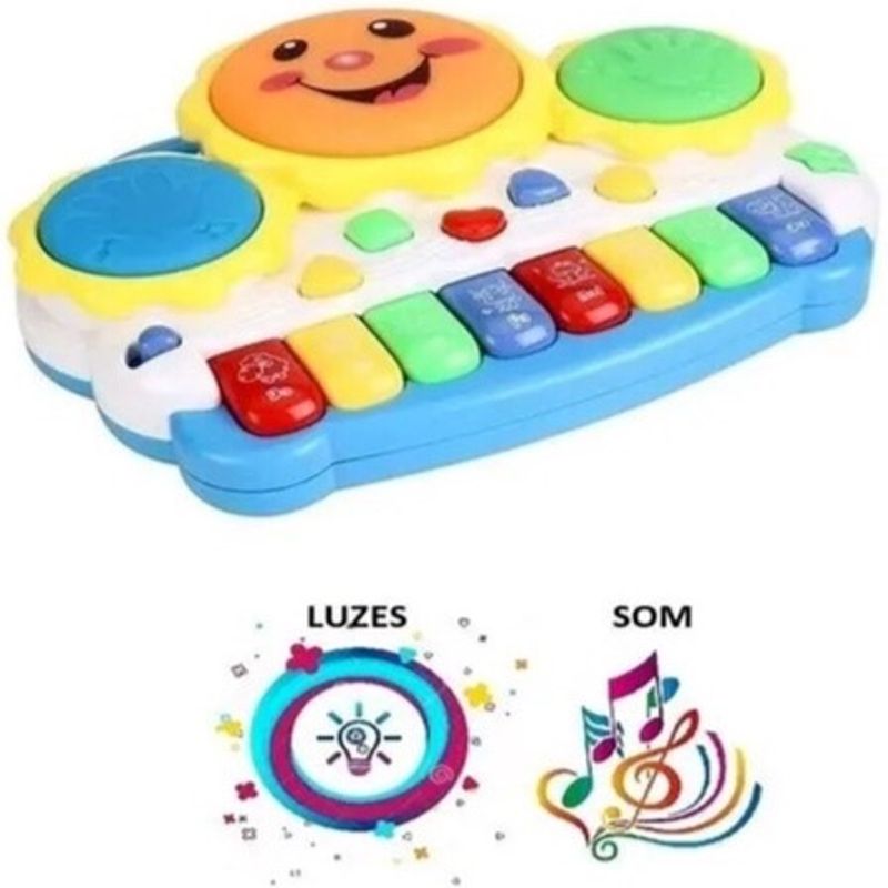 Teclado Piano Musical Bebê Brinquedo Infantil Drum Divertido