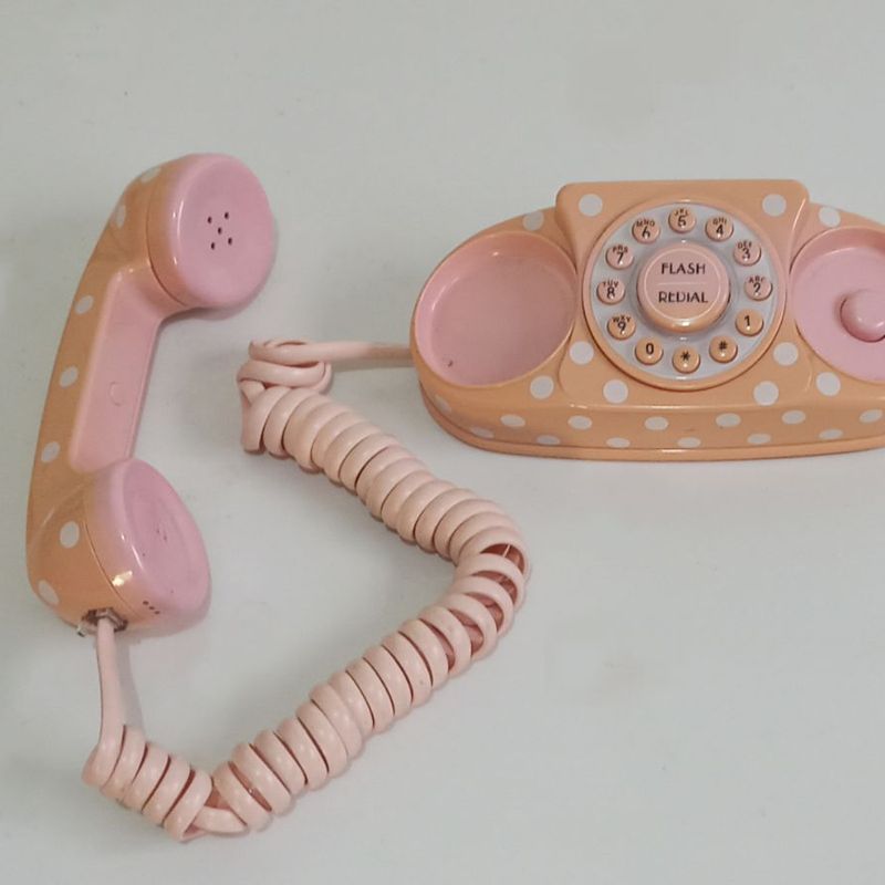 Pottery Barn pink newest retro phone