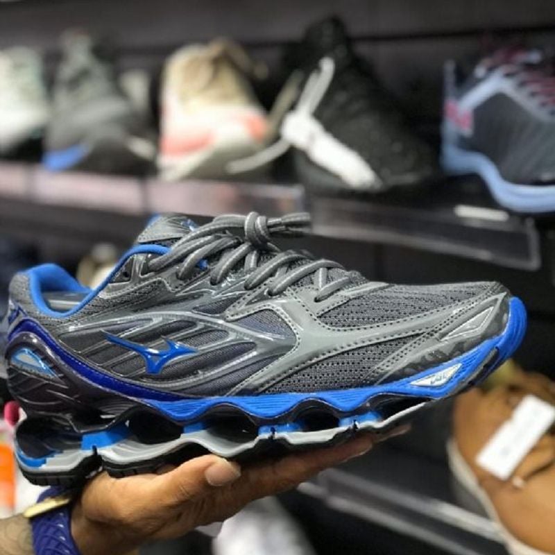 Mizuno 5 shop cinza e azul