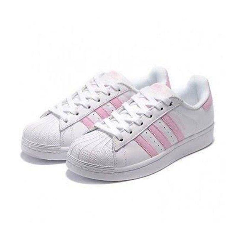 Adidas Super Star Branco com Listras Azuis, Tênis Feminino Adidas Usado  91473248