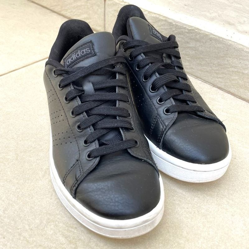 Tênis Adidas Advantage Couro Preto Tênis Feminino Adidas Usado