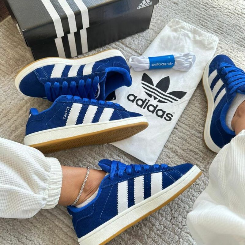 Tenis Adidas Campus Couro Azul Feminino Premium Adidas Nunca Usado 110836557 enjoei