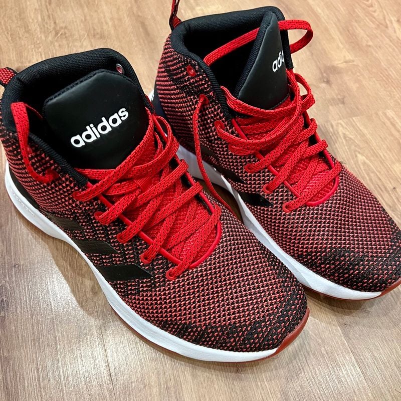 Tênis Adidas Cano Alto Vermelho e Preto, Tamanho 40 Adidas Usado