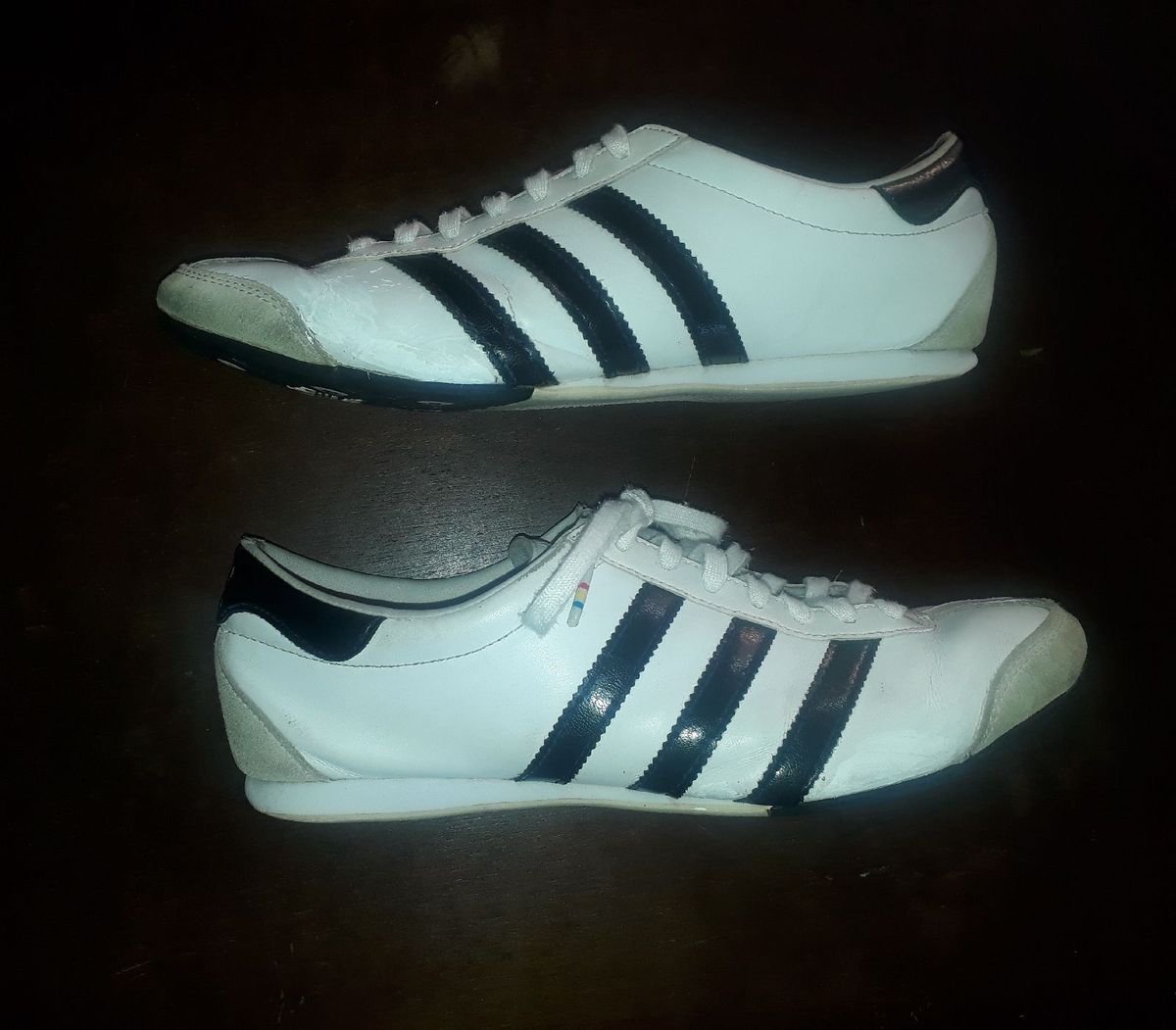 Tenis sales adidas couro