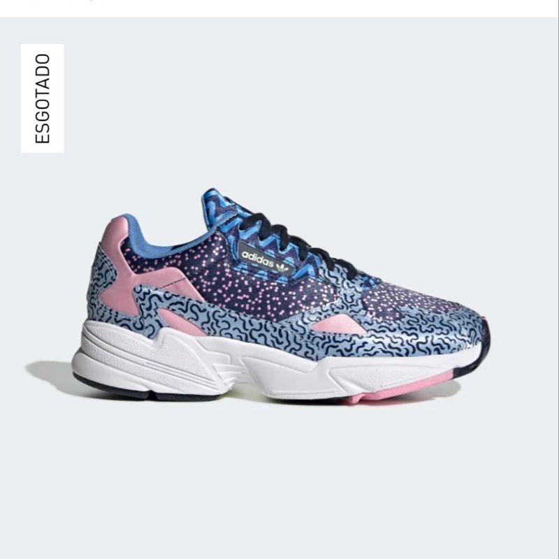 Adidas falcon top rose et bleu