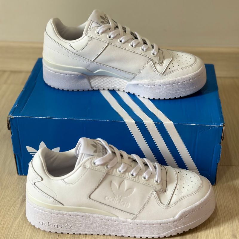 Tenis adidas discount de couro branco