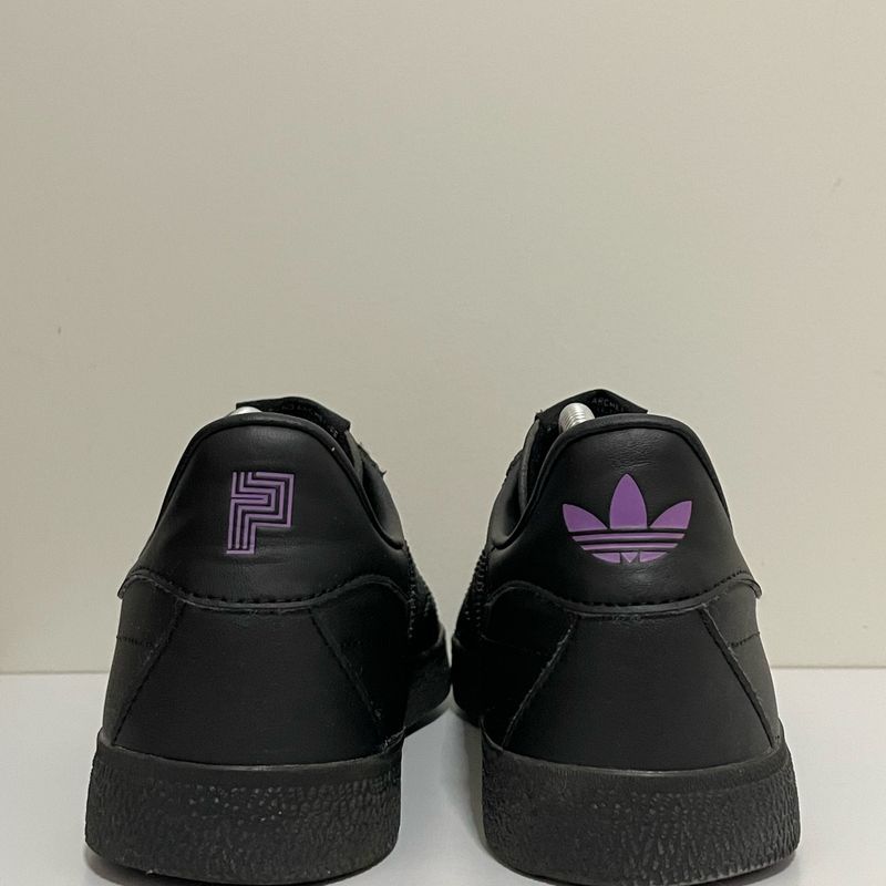adidas gazelle silver green womens ADIDAS PARADIGM GAZELLE BLACK / ACTIVE PURPLE– Bluetile Skateboards main image 1