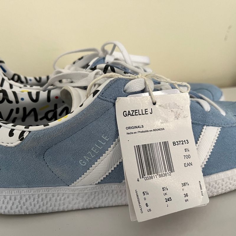 Adidas gazelle 2025 azul bebe