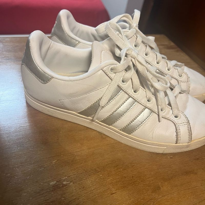 Tenis Adidas Gazelle Branco com Prata | Adidas Usado 101211791 | enjoei