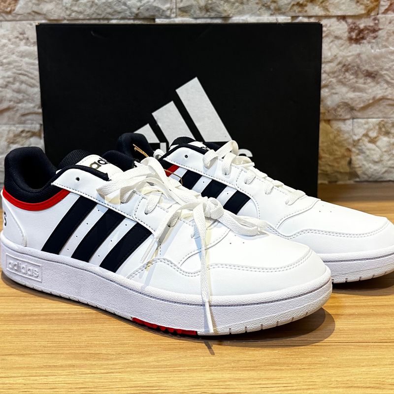 Tênis Adidas Hoops 3.0 Masculino - Branco+Vermelho