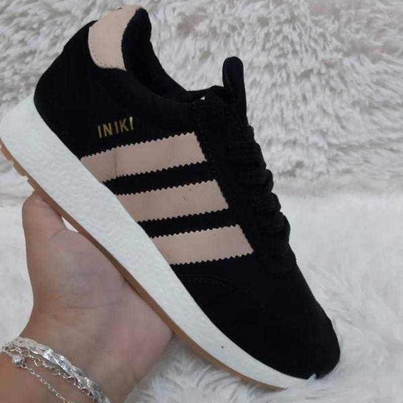 T nis Adidas Iniki Preto e Rosa Feminino Envio Rapido Promo o Lan amento T nis Feminino Adidas Nunca Usado 41898588 enjoei