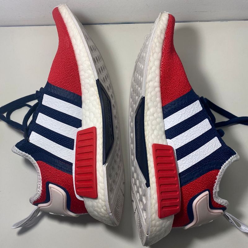 Nmd cinza hot sale e vermelho