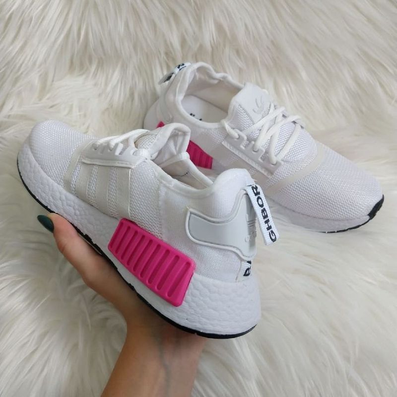 Tênis Adidas Nmd Branco e Rosa Envio Imediato!!, Tênis Feminino Adidas  Nunca Usado 40327002